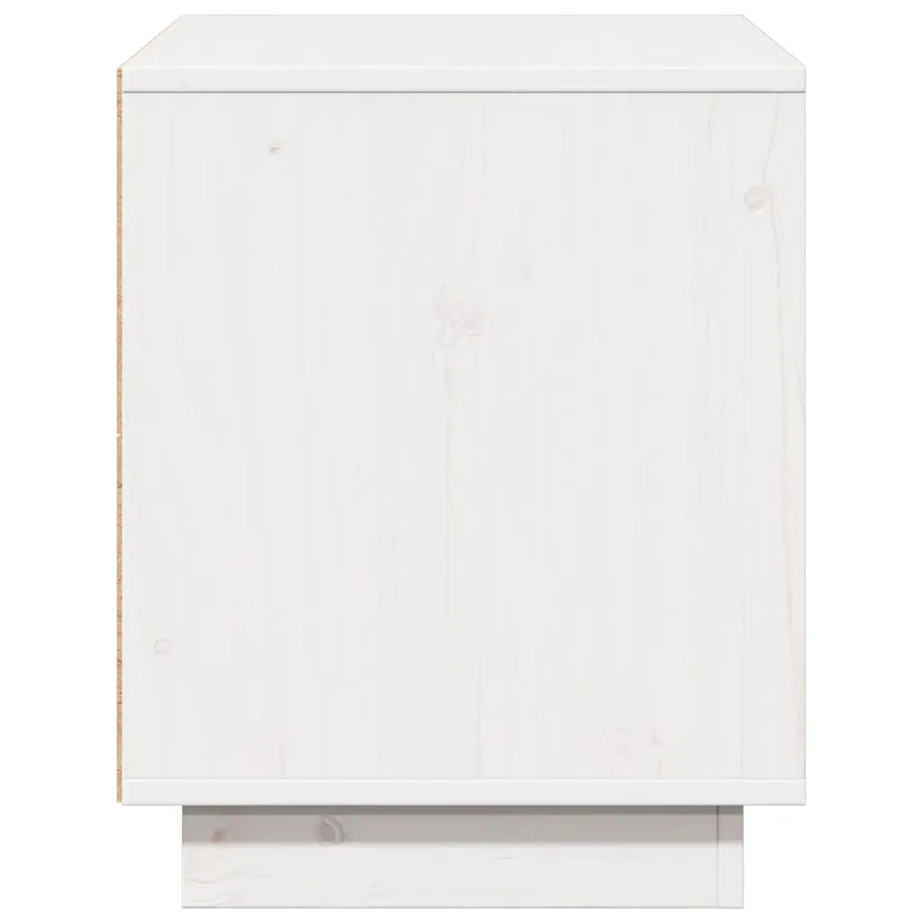 Mobile Porta TV Bianco 74x35x44 cm in Legno Massello di Pino 814335
