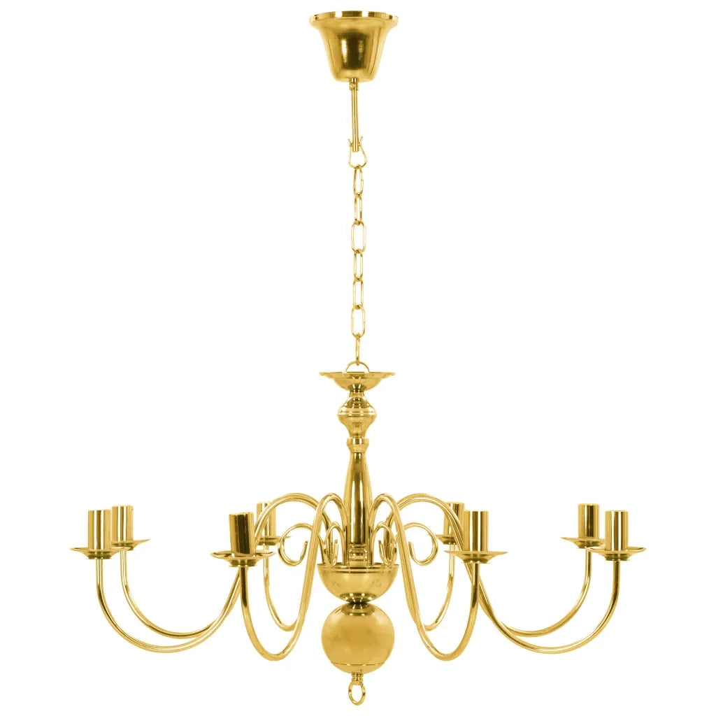 Elegante lampadario classico 80 x 45 cm atmosfera accogliente 8 lampadine metallo dorato 02_0046425
