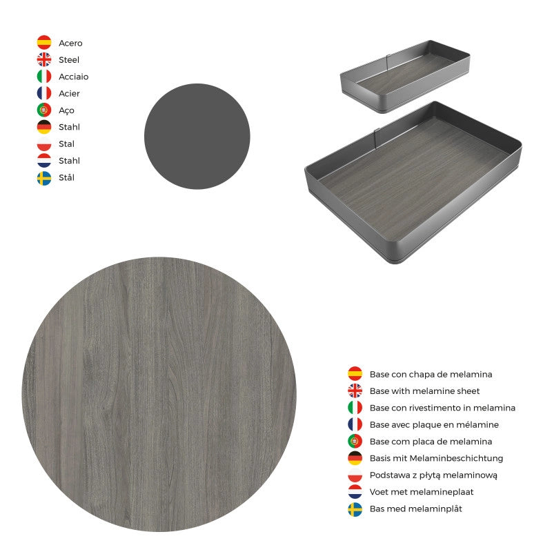 Angolare Lake Harmony per mobili da cucina, Sinistra, Altezza regolabile, Acciaio e legno, Grigio antracite