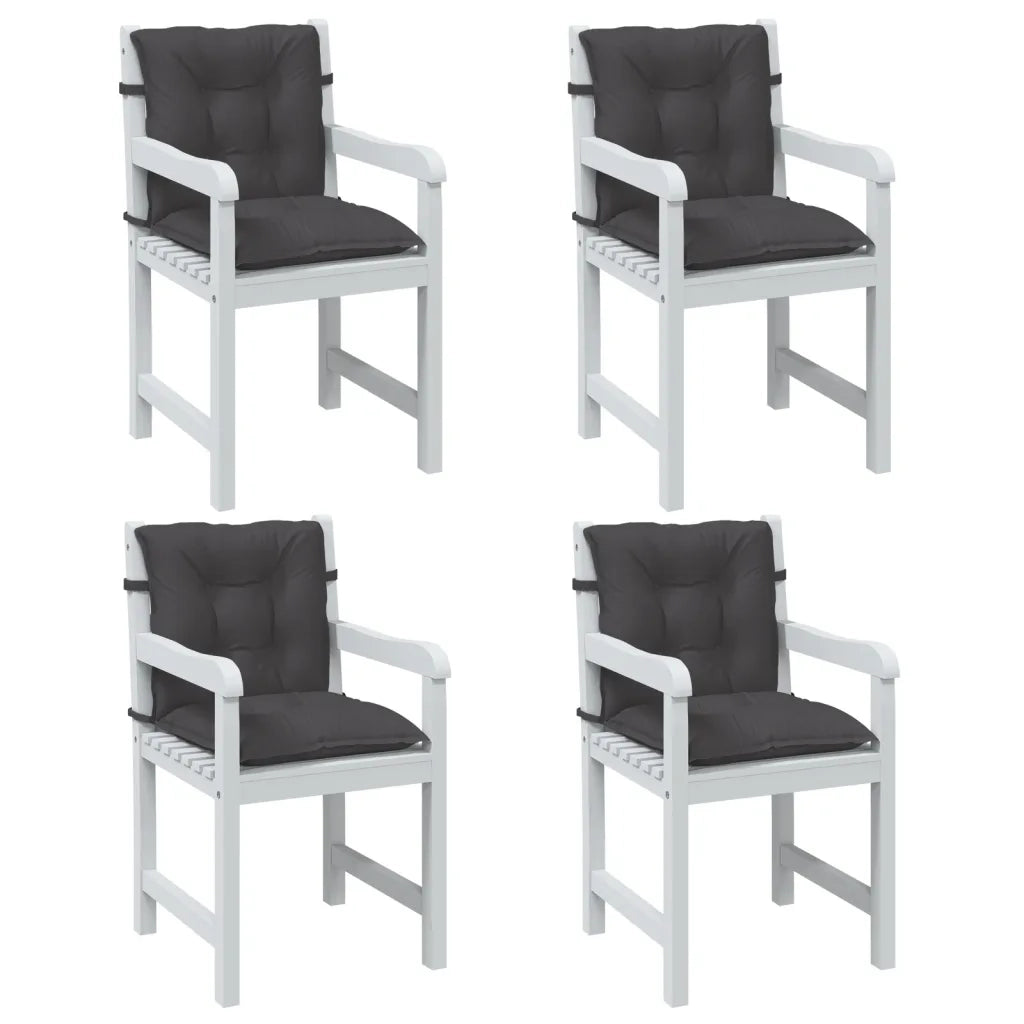 Cuscini Sedia Schiena Bassa 4 pz Antracite Mélange 100x50x7 cm 4002377