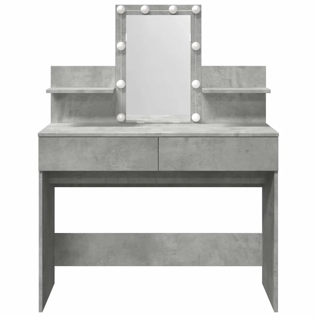 Toeletta con LED Grigio Cemento 100x40x130 cm