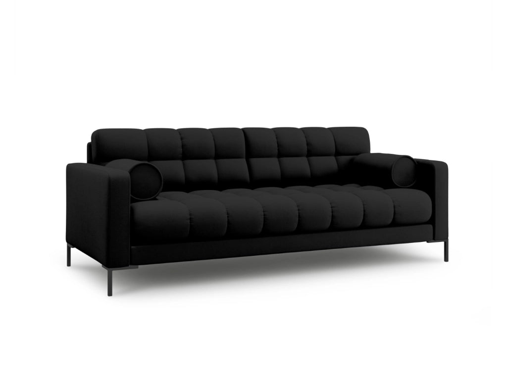 Cosmopolitan Design - Divano "Bali" 3 posti in tessuto strutturato nero 