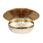 Plafoniera Nottingham rotonda ottone ambra 35cm E27