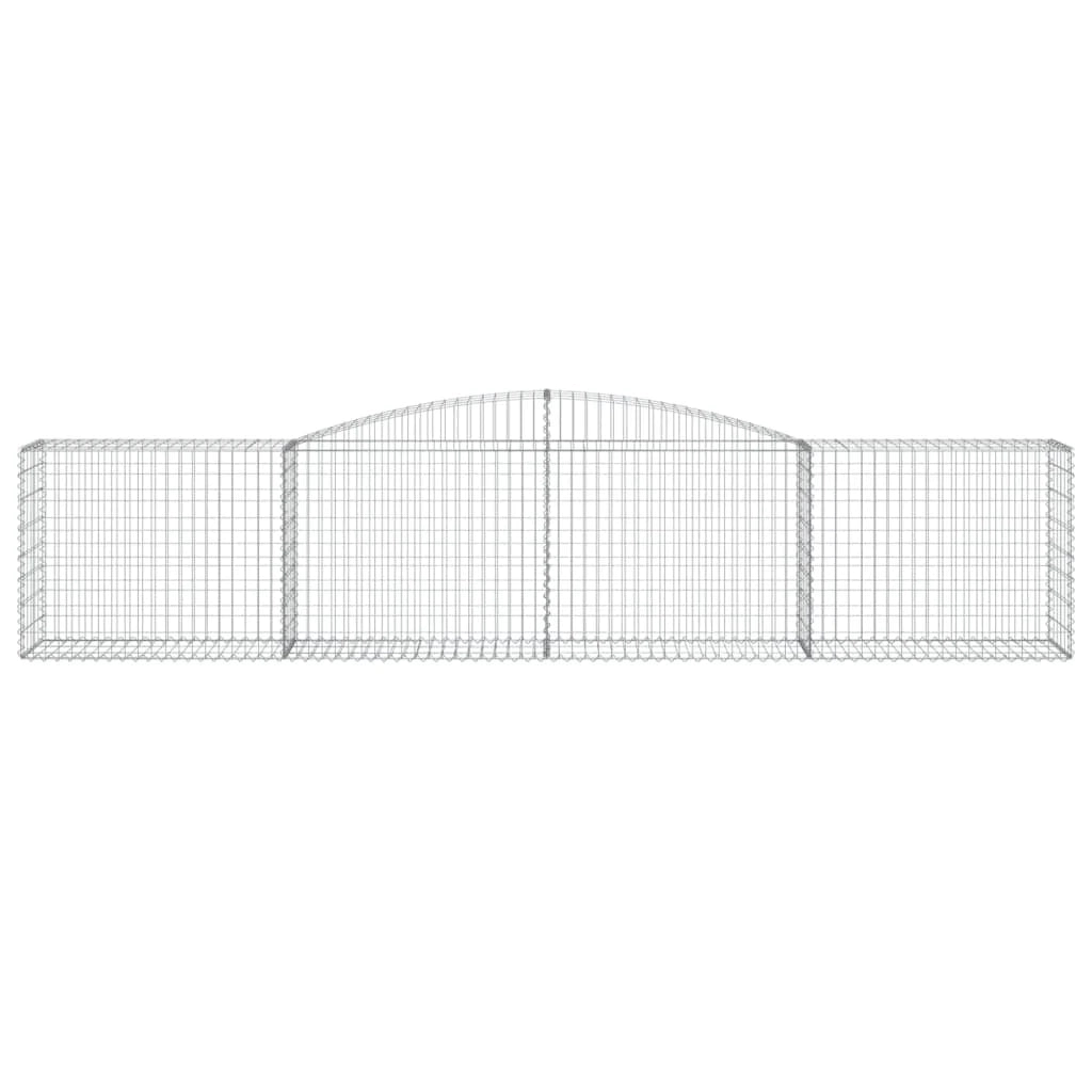Set di 4 gabbioni ad arco per recinzione gabbia o muro di contenimento 400 x 50 x 80/100 cm ferro zincato argento 02_0041508