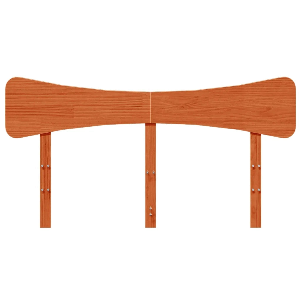 Testiera Marrone Cera 140 cm in Legno Massello di Pino 844780
