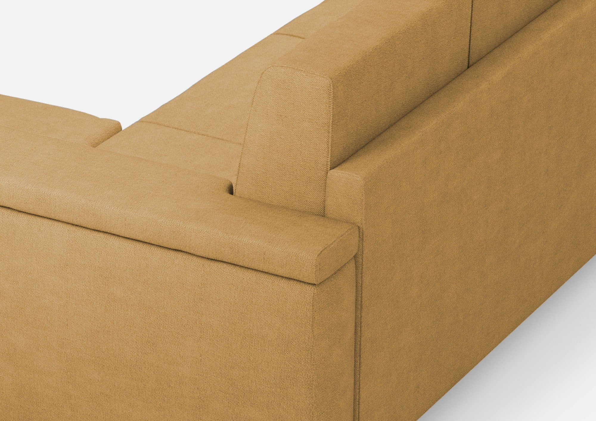 Divano 2 Posti con Pouf 168x145x85 cm Marrak in Tessuto Ocra