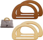 6 Pezzi Maniglie a D per Borse in Legno per la Fabbricazione di Borse - Accessori di Ricambio per Maniglie di Borse Fatte a Mano per Borse da Spiaggia