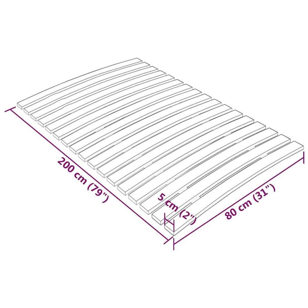 Bed Slatted Frame Replacement With 17 Slats 80x200 Cm