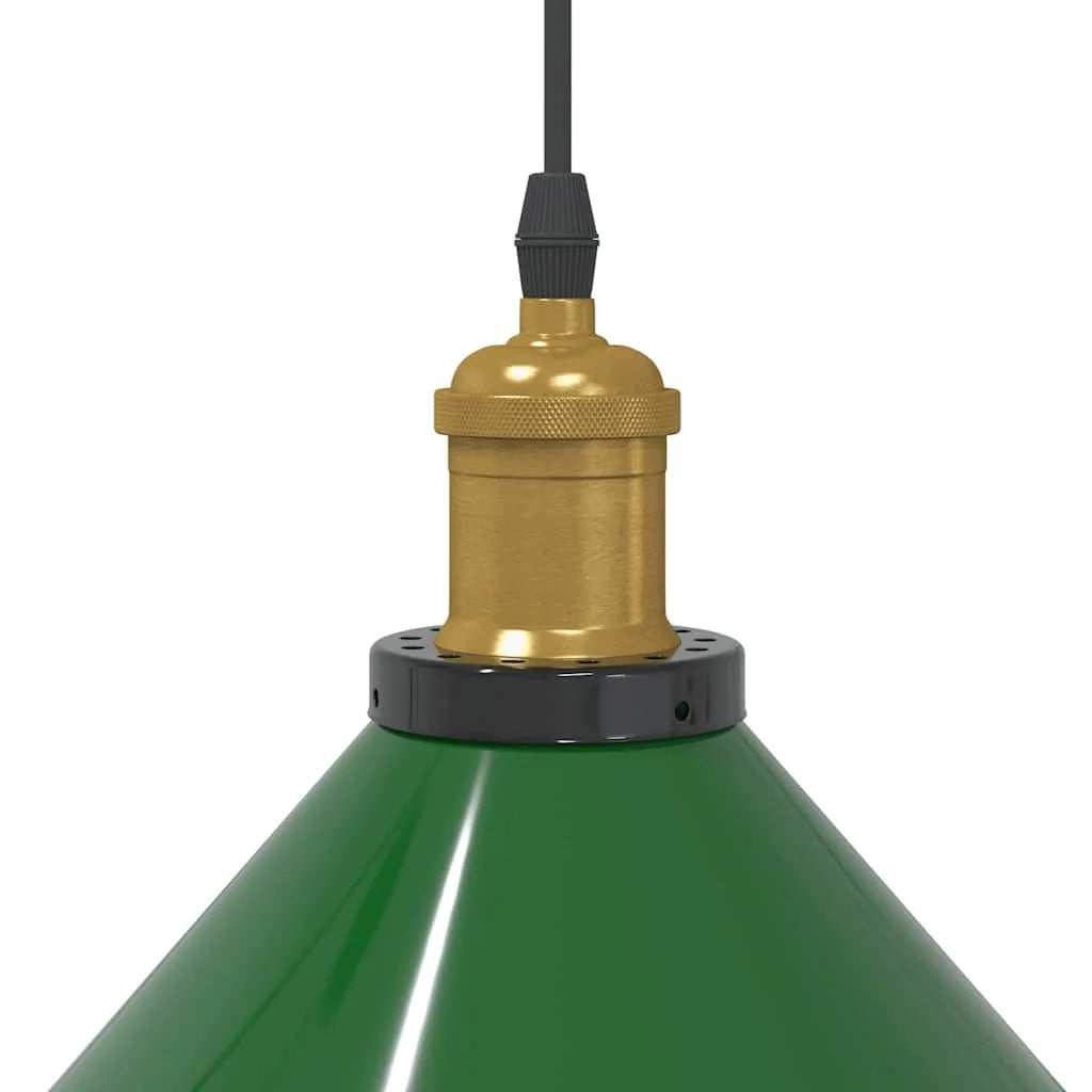 Lampada a sospensione vintage altezza regolabile adatta per cucina o soggiorno 22 x 10 cm metallo verde lucido 02_0058012