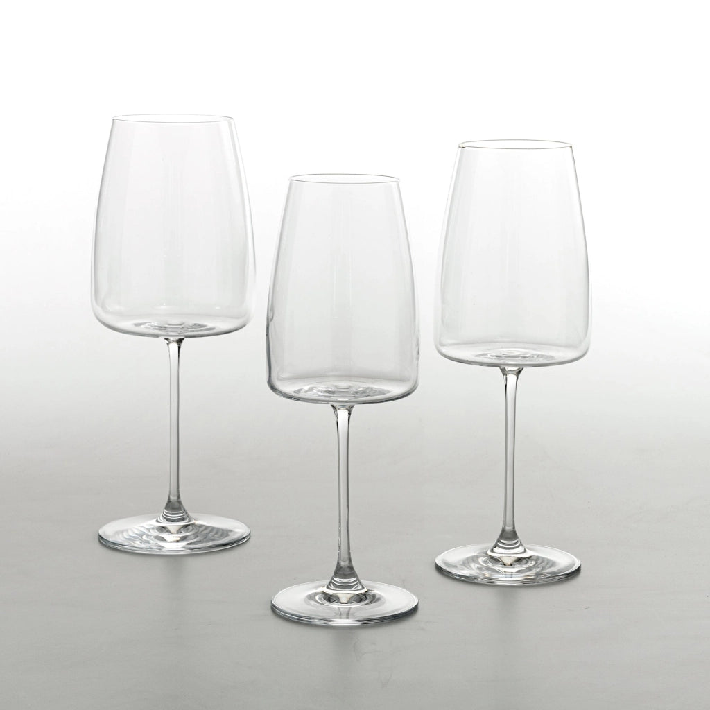 Zafferano Calice Altopiano 51 cl Set 6 Pezzi in Vetro Sonoro Superiore per Vini Bianchi Freschi, Design Moderno con Fondo Piatto e Alta Resistenza