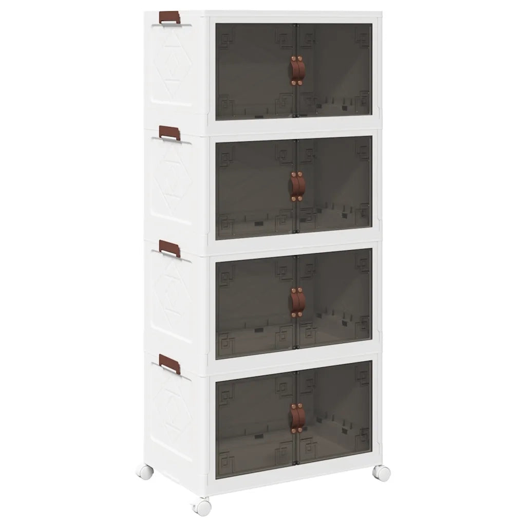Scatola Portaoggetti con Ruote 4 Livelli 75 L 64x40x141,5 cm 4012372