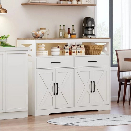 Dressoio per camera da letto con porte e cassetto, buffet per cucina, commoda a muro, per la camera da letto.