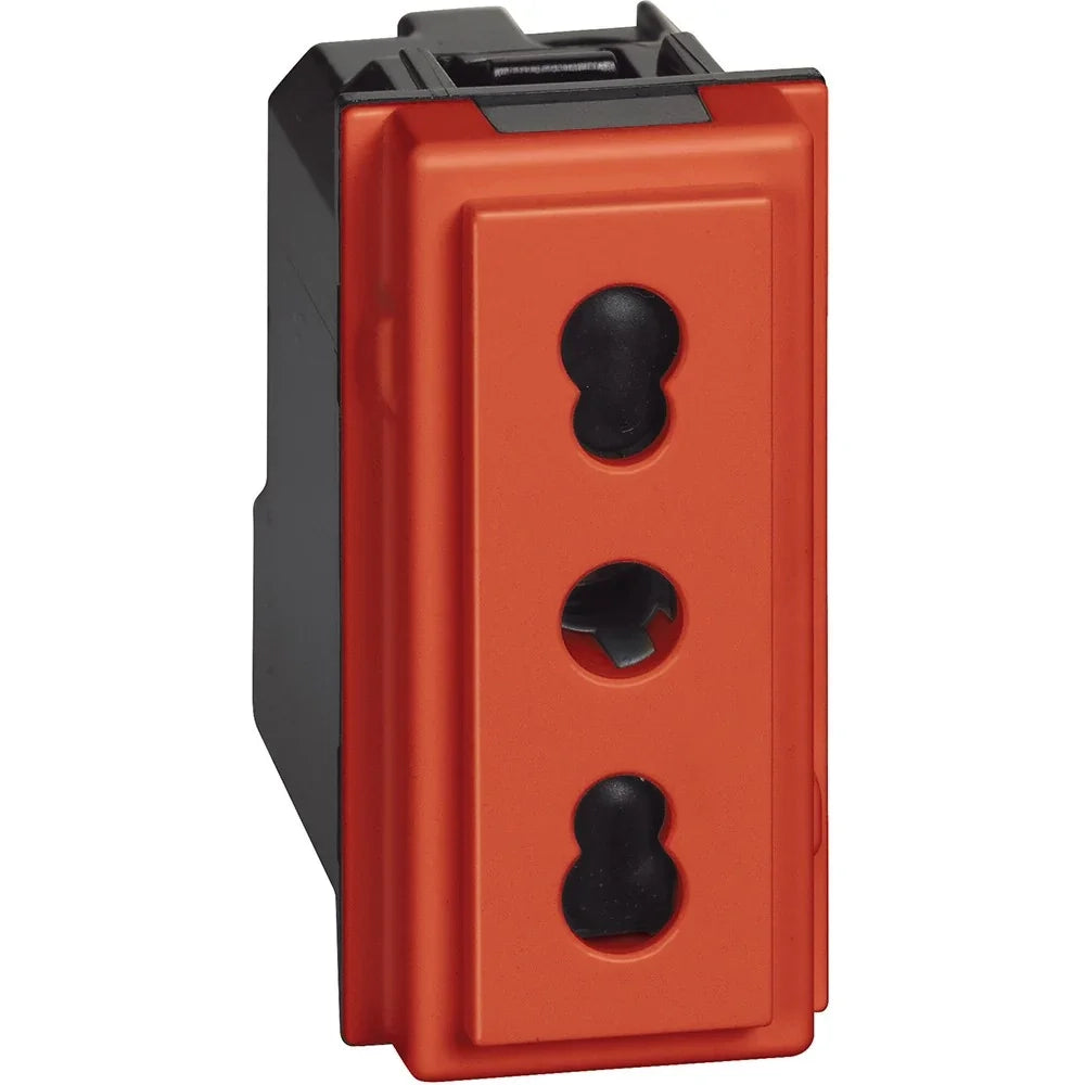 Presa Bipasso Bticino Living Now 2P+T 10/16A rosso KR4180