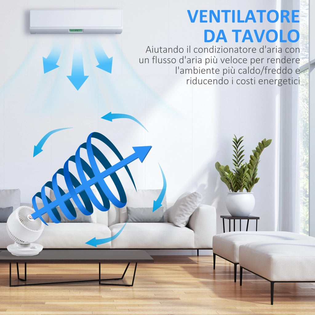 Ventilatore da Tavolo a 3 Velocit¨¤ ¨C Zephmum ¨C Bianco e Nero