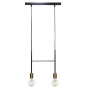 Sospensione 2xE27 Montatura Verniciata Nero Oro Satinato E-Energy Elvira