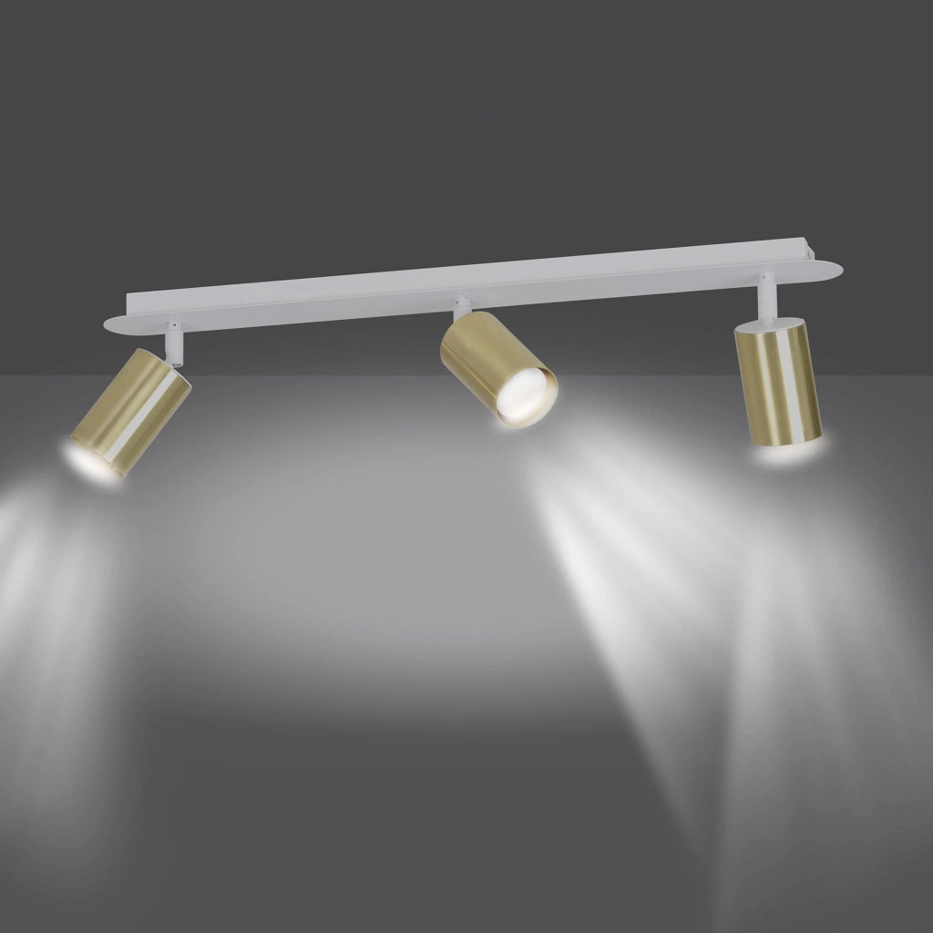 Plafoniera Emibig ZEN 3 faretti GU10 oro/bianco 72cm