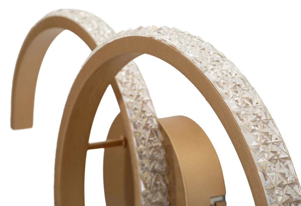 Lampada da Muro LED Double C 41x8,5x24 cm in Alluminio e Ferro e PVC Oro e Bianco