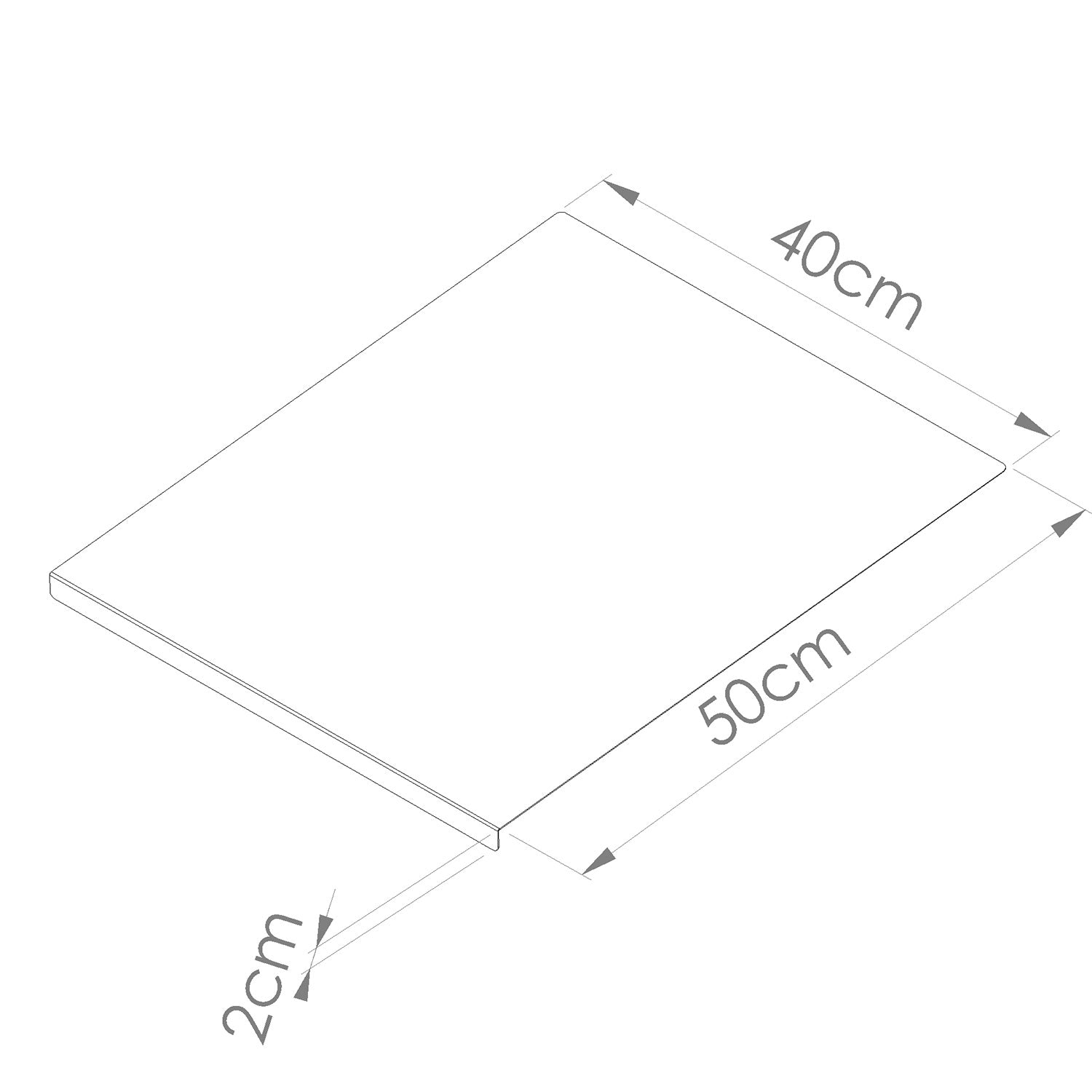 Tagliere Spianatoia per Alimenti Professionale 40x50 AISI 304
