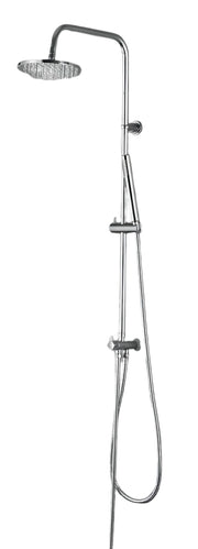 Colonna Doccia Round Cromata con Centrale Scorrevole Minimal e Deviatore Verticale – Soffione Ø20 cm