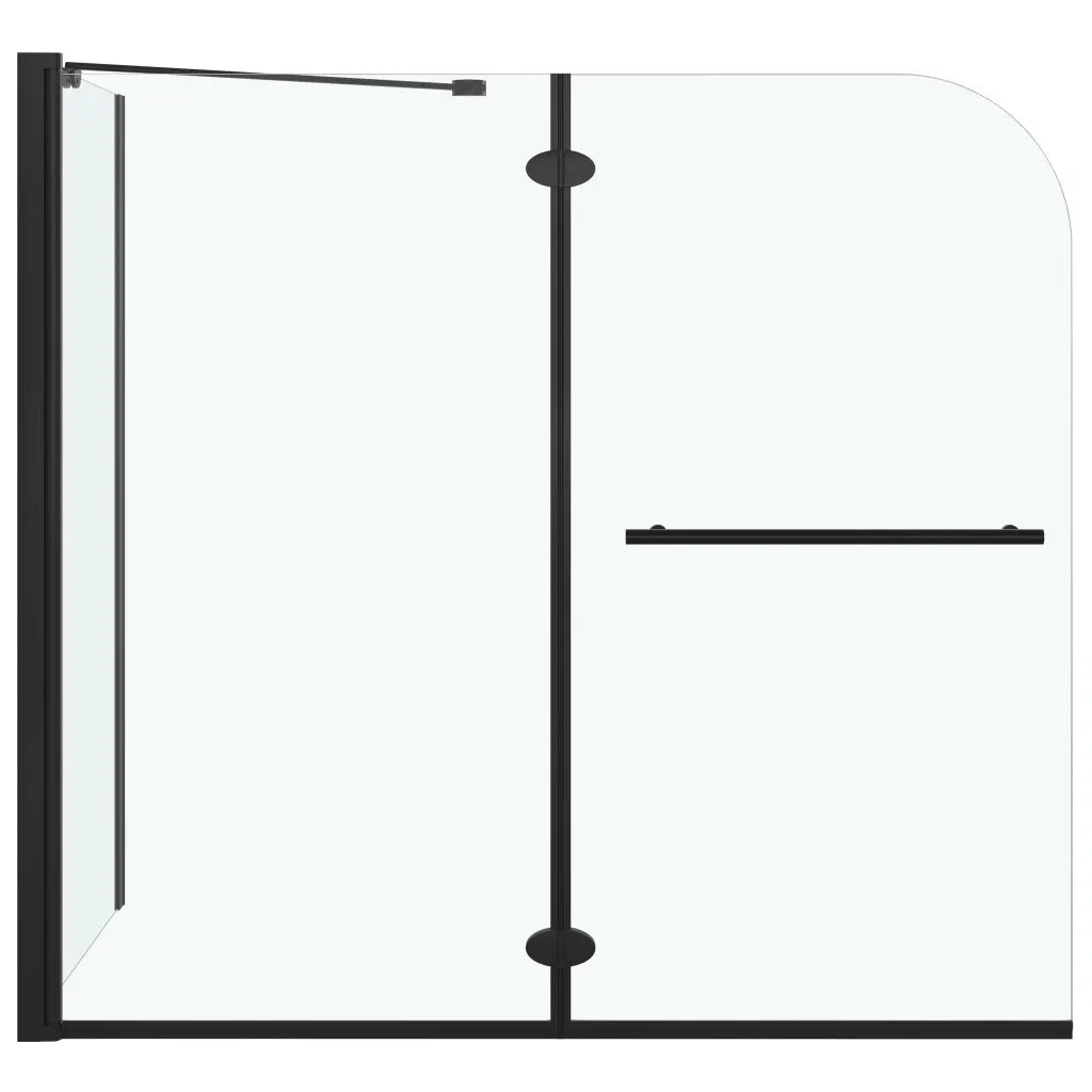 Box Doccia Pieghevole a Libro in ESG 120x68x130 cm Nero CFW4177472