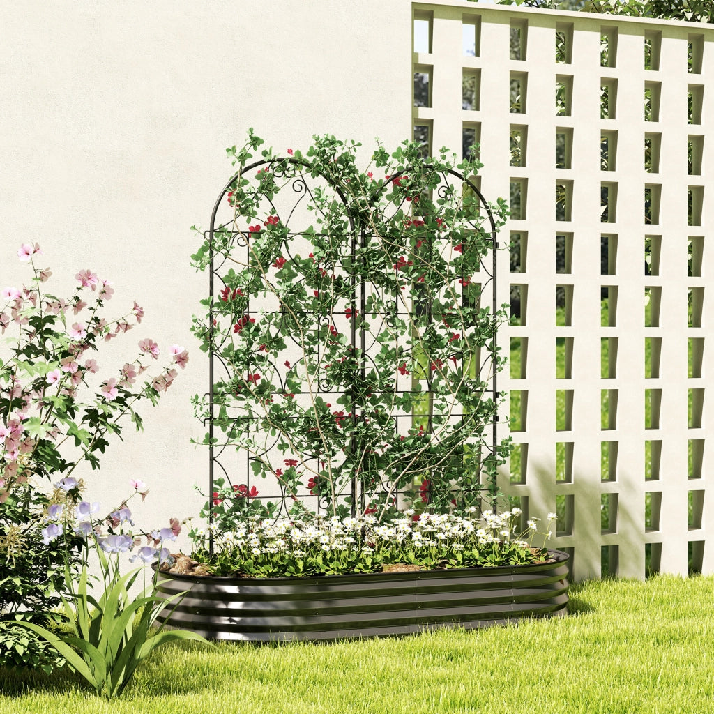 Set di 2 tralicci in metallo, antiruggine, da collegare alla presa elettrica, supporto per piante rampicanti, 50x150 cm, traliccio da giardino per