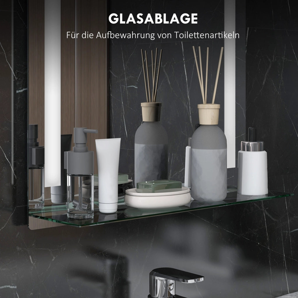 Specchio da Bagno con Illuminazione LED ¨C zephmum ¨C Bianco 50x12x70 cm