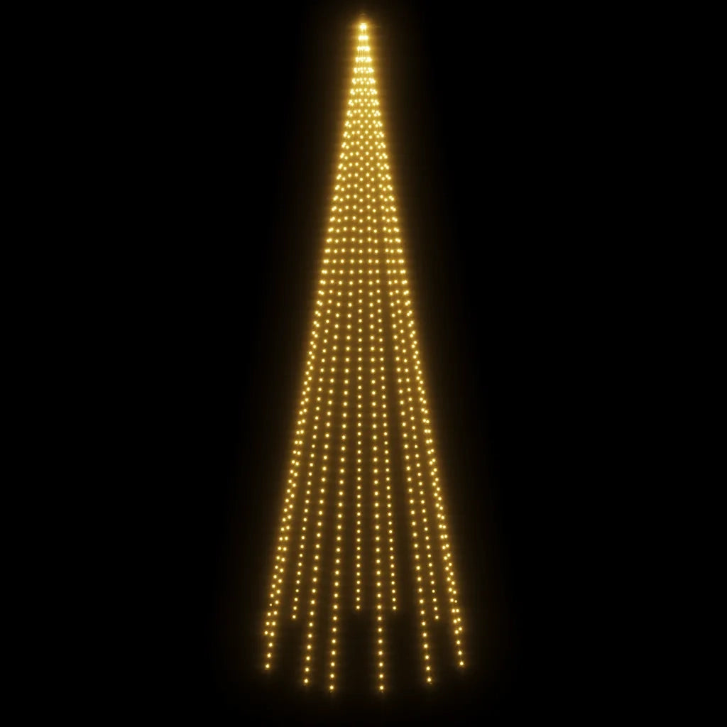 Albero di Natale Pennone Bianco Caldo 732 LED 500 cm 343526