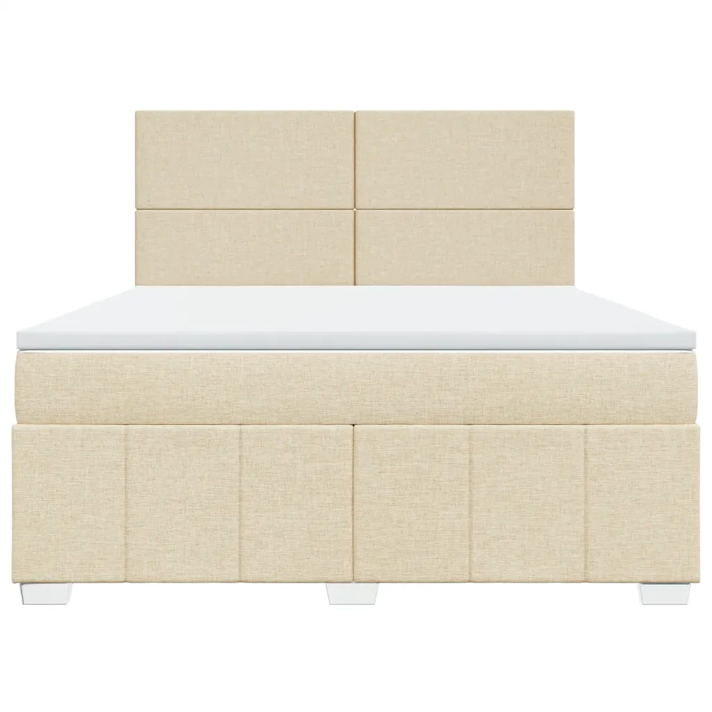 Giroletto a Molle con Materasso Crema 180x200 cm in Tessuto