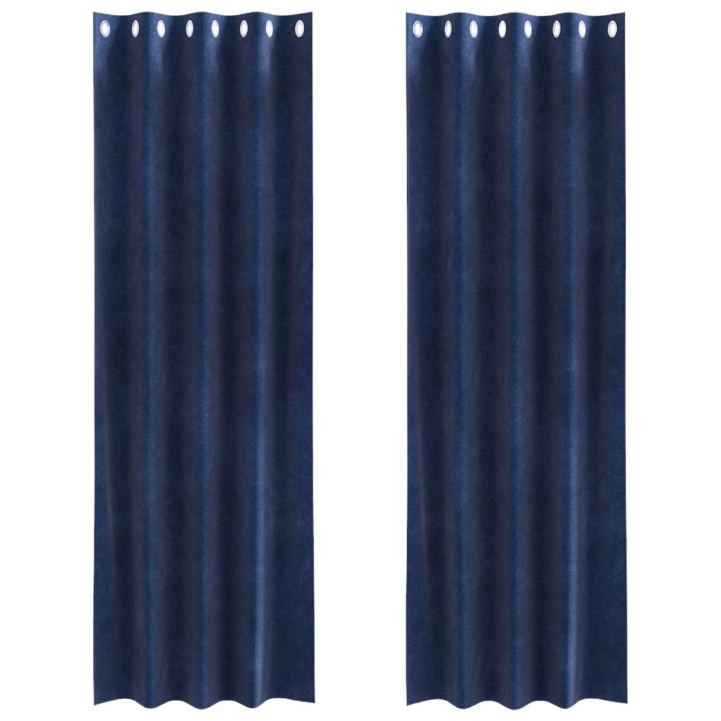 Tende oscuranti 2 pz Blu Scuro 140 x 260 cm Velluto 4107197