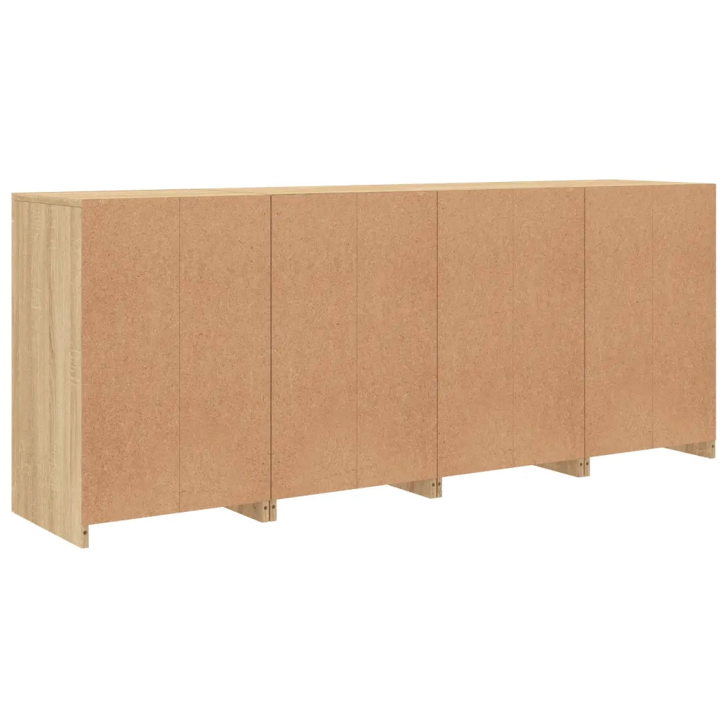 Credenza con Luci LED-Buffet-Armadio da cucina Rovere Sonoma 164x37x67 cm