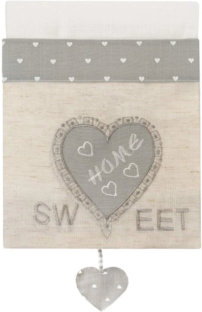 Tende Coppia Finestra Porta Interno 60x150 cm Tessuto Semitrasparente Casa Shabby Chic Grigio