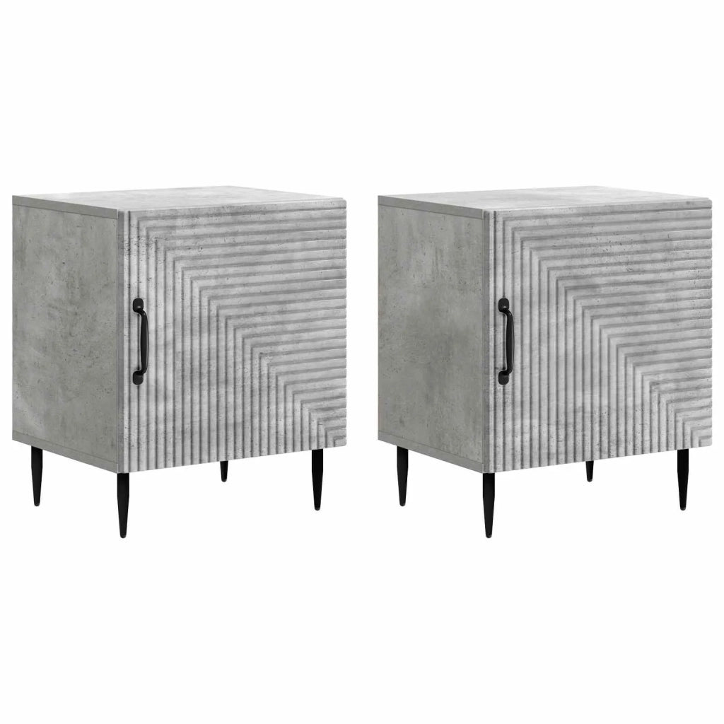 Armadio da Notte 2 pcs Grigio Cemento 43 x 34,5 x 50 cm 894802