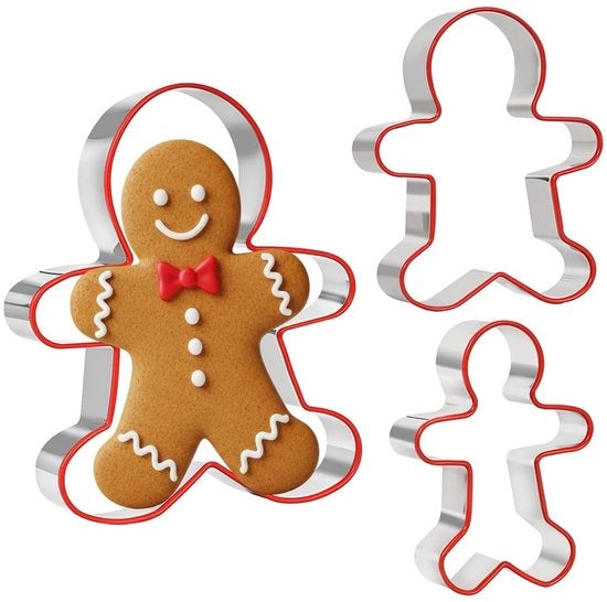 Peperkoekvormpjes in Silicone 3-Pack - Rand Protettiva - Gamberi di Panettone per Famiglia - Accessori per la Cottura - Accessori Creativi - Forme per Biscotti