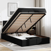 Pouf Letto con Materassi e LED Nero 120x190 cm Similpelle 3312142