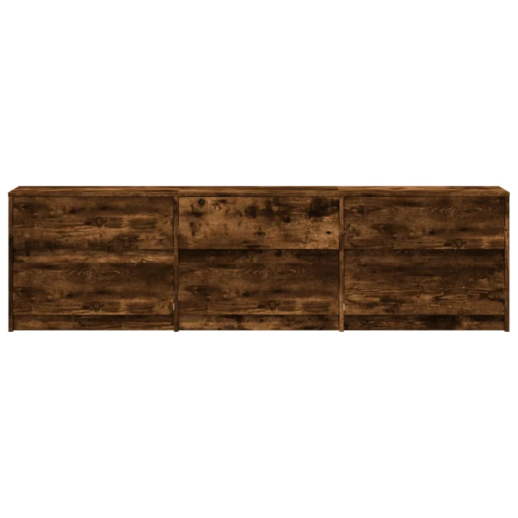 Mobile TV multimediale mensola TV credenza mobile TV per sala da pranzo soggiorno camera da letto con illuminazione a LED rovere affumicato 180 x 34 x 50 cm legno ingegnerizzato marrone 02_0026478