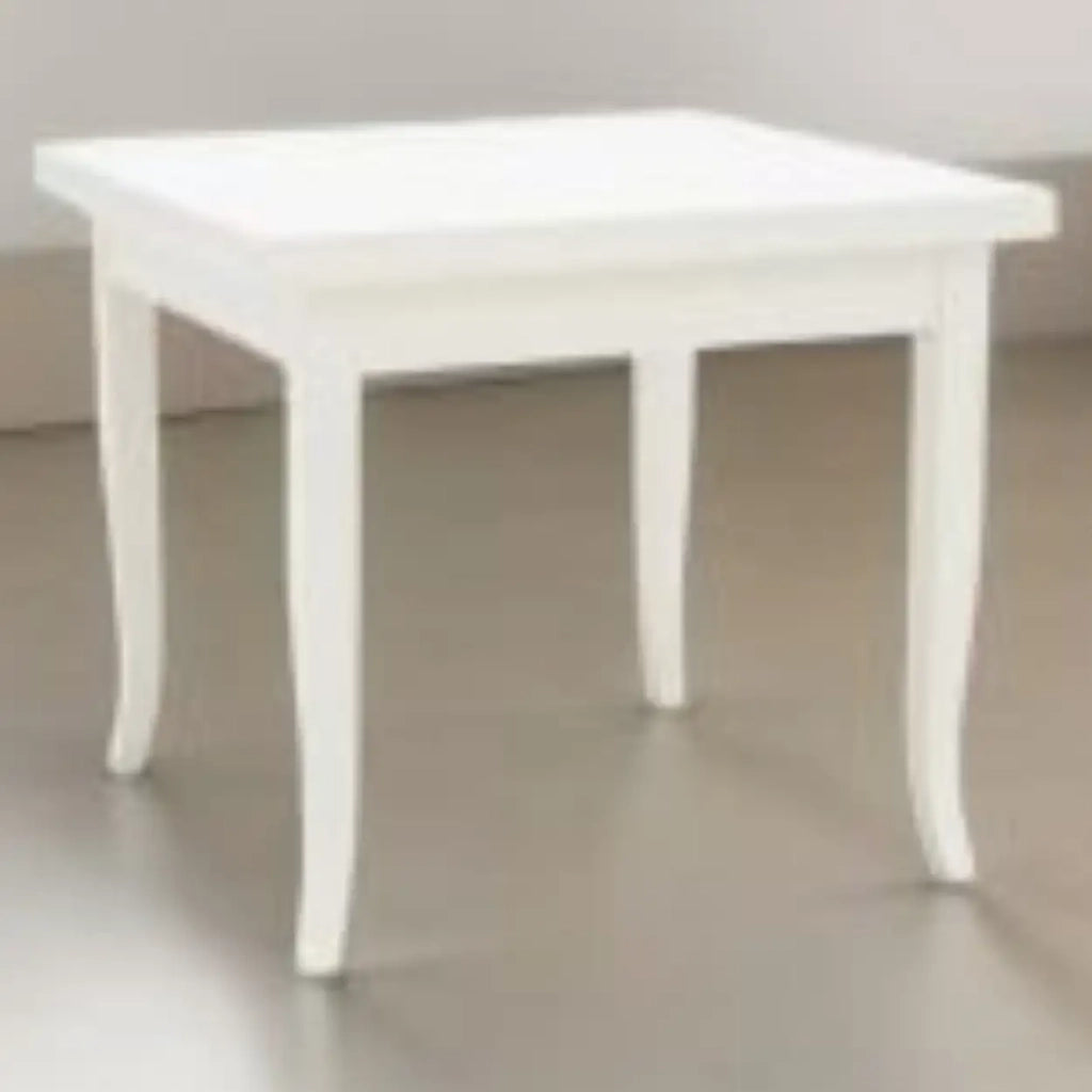Tavolo in legno allungabile a libro Shabby chic laccato bianco