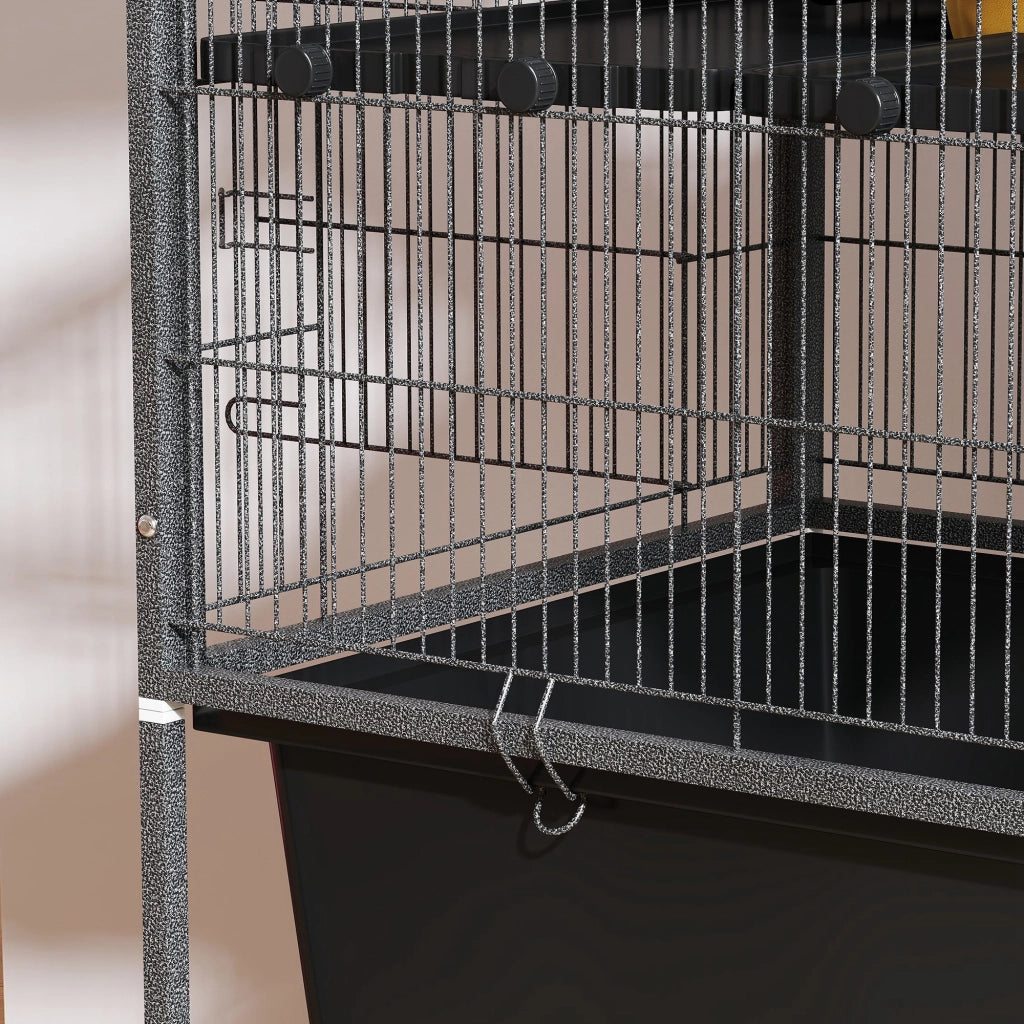 Gabbia per piccoli animali a 5 piani con amaca ¨C Minimal ¨C 88x48x150,5 cm grigio scuro