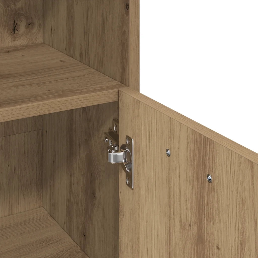 Mobiletto da bagno in rovere lavorato a mano contenitore per il bagno 30 x 30 x 95 cm legno di rovere composito 02_0050771