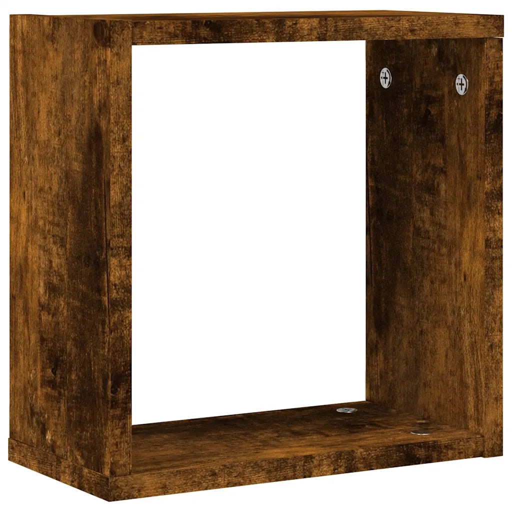 Mensole a Cubo 6 pz Rovere Fumo 30x15x30 cm 815881