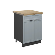 Mobiletto base per cucina Fame-Line Blu-grigio chiaro/Antracite 60 cm con cassetto, PL Rovere Vicco