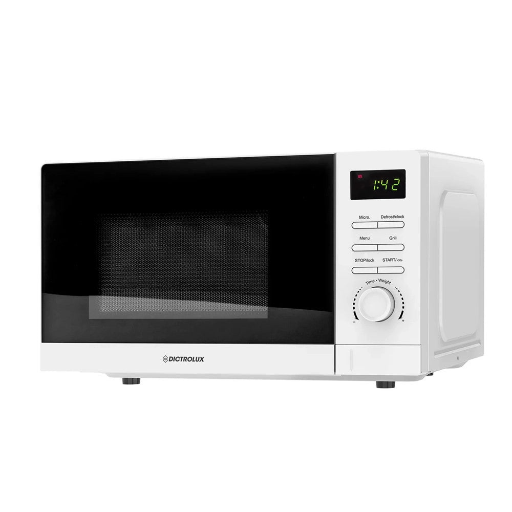 Trade Shop - Forno A Microonde Digitale Bianco 20lt 800w 5 Livelli Potenza 8 Programmi Blocco Bambini -