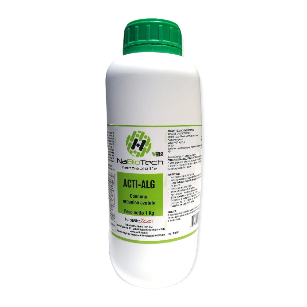 Concime ACTI-ALG Azoto concime organico PIANTE DA FRUTTO ORTAGGI 1 kg Nabiotech