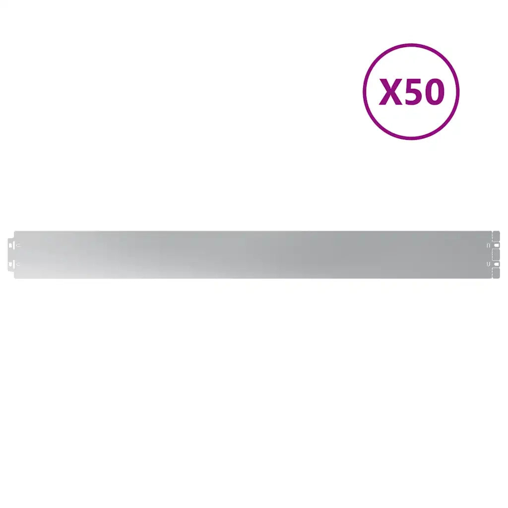 vidaXL Bordure per Prato 50 pz 10x103 cm Acciaio Zincato