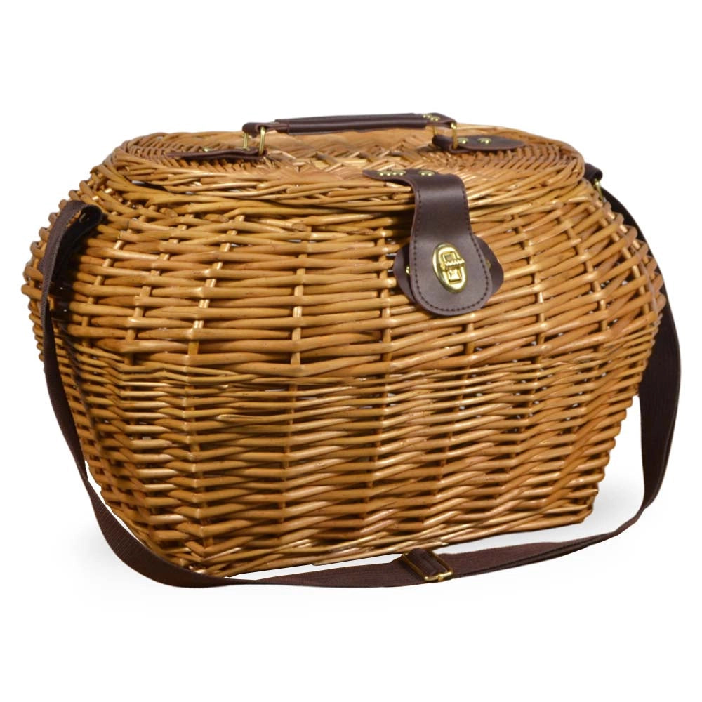 Cesto cestino Jack in vero Vimini per funghi con Coperchio 38 x 30 x h 25 cm