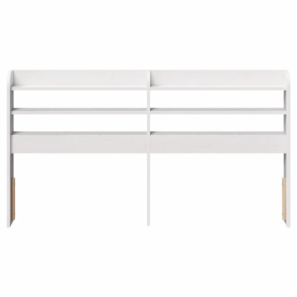 Testiera con Ripiani-Testata contenitore Bianca 150 cm in Legno Massello di Pino 671404