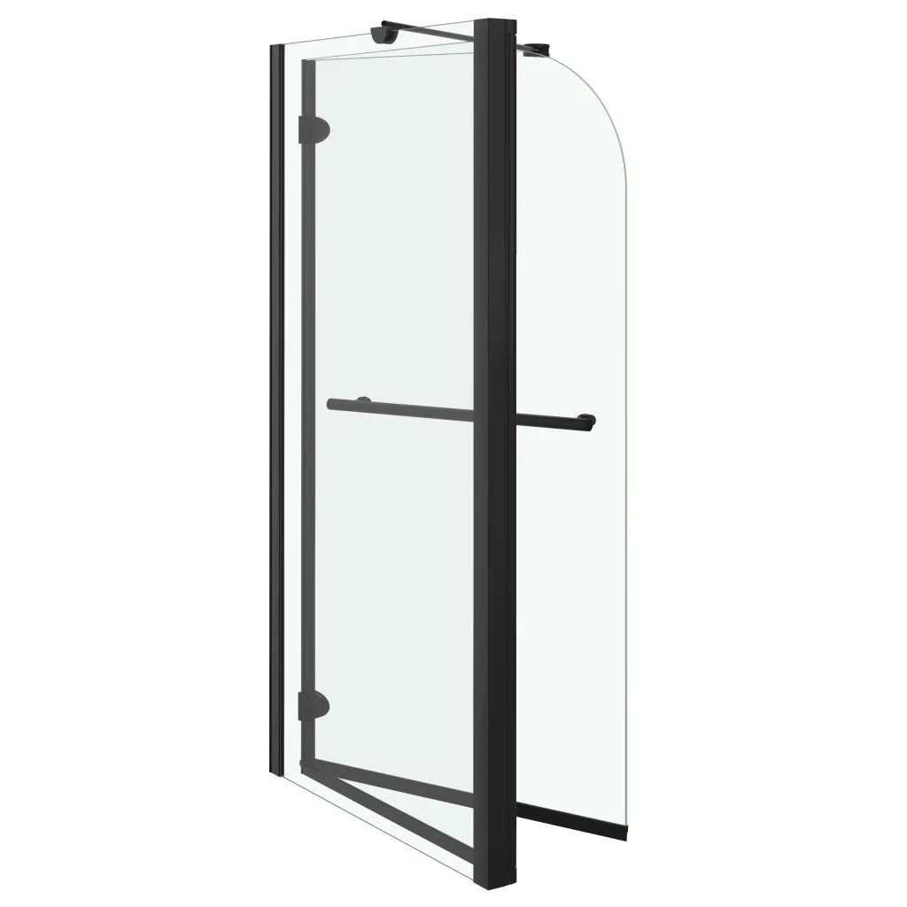 Box Doccia Pieghevole a Libro in ESG 120x68x130 cm Nero cod mxl 50758