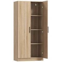 Credenza Cucina Moderna con 2 Ripiani Regolabili e Ante a Chiusura Ammortizzata, 75x40x165 cm, Legno