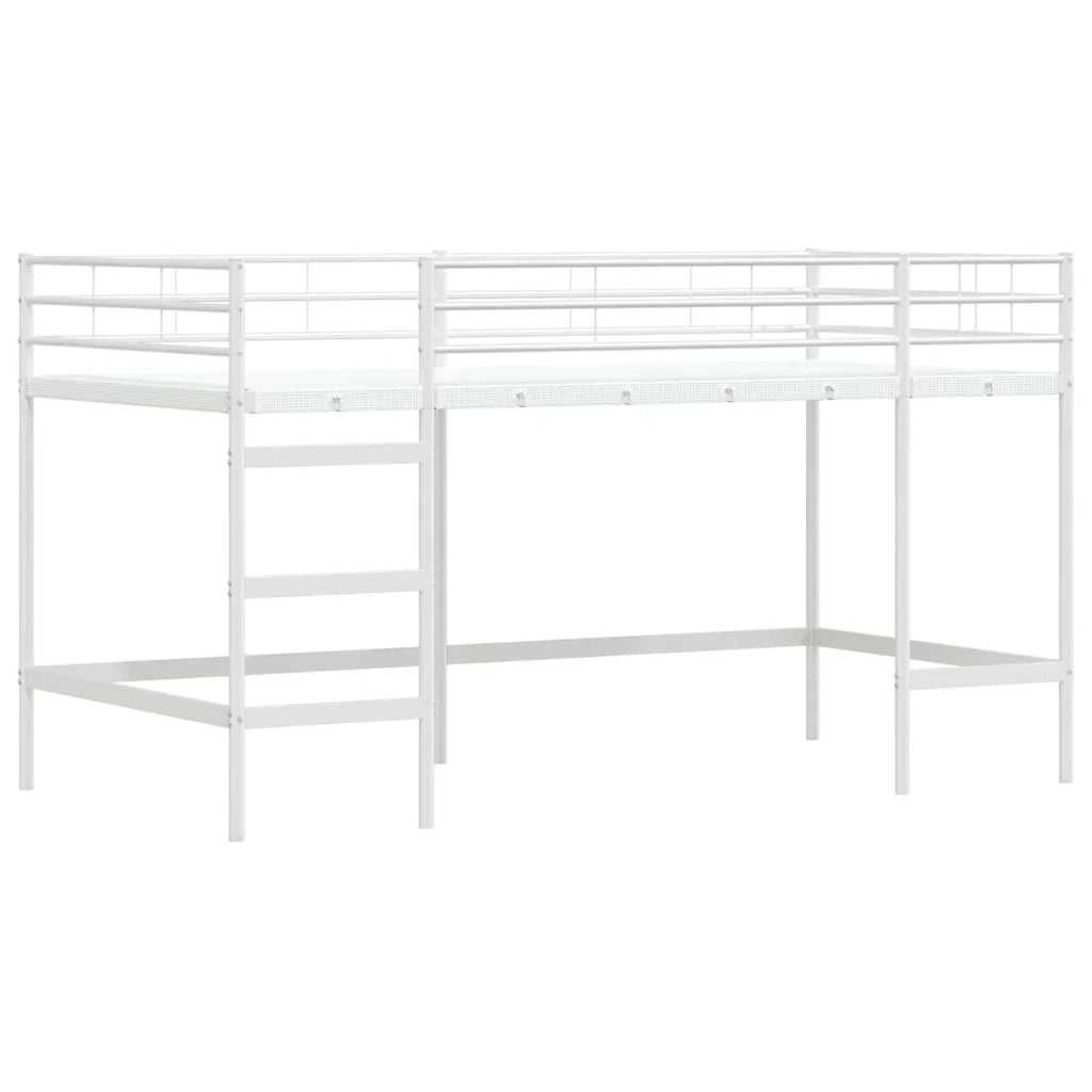 Struttura del Letto Loft per Bambini con Tendine Bianco e Rosa