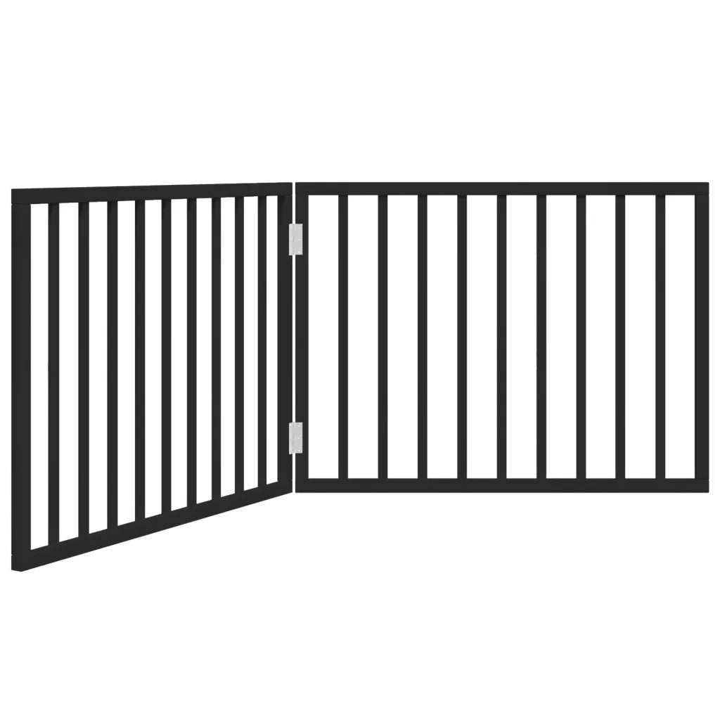 vidaXL Cancello per Cani Pieghevole 2 Pannelli Nero 160cm Legno Pioppo