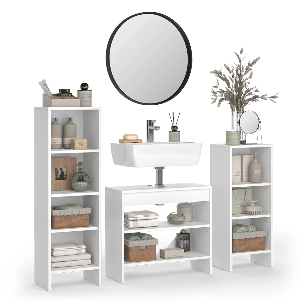 Vicco Set di mobili da bagno Bianco 3 parti